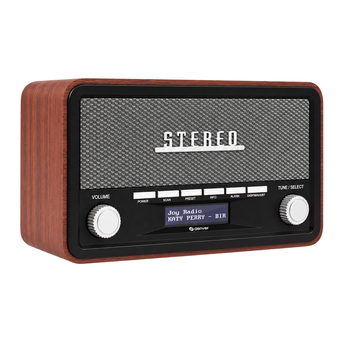 Denver DAB+ radio retro · bluetooth, FM en dimbaar display