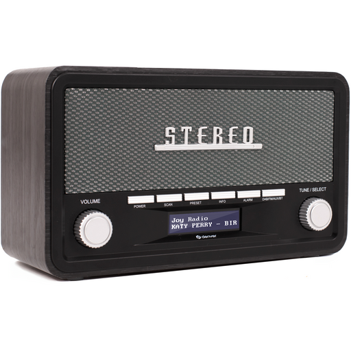 [Darkgrey] - Denver DAB Radio - Retro Radio - Bluetooth - DAB+/ FM - Dimbaar - Batterijen & Netstroom - DAB18 - Denvershop