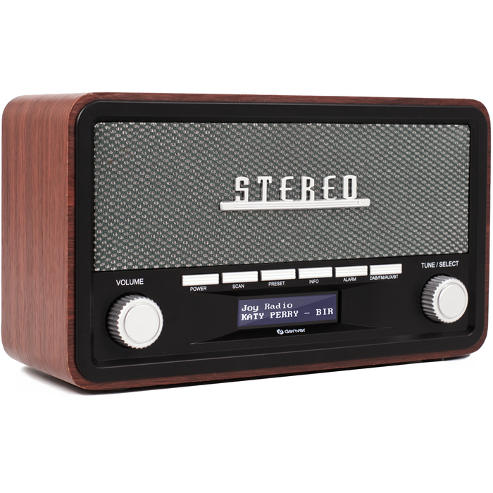Denver DAB Radio - Retro Radio - Bluetooth - DAB+/ FM - Dimbaar - Batterijen & Netstroom - DAB18