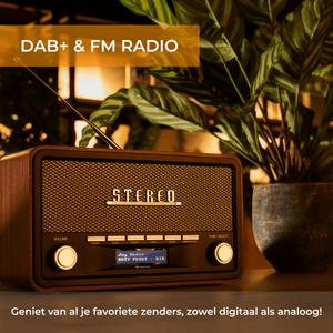 Denver DAB+ radio retro · bluetooth, FM en dimbaar display