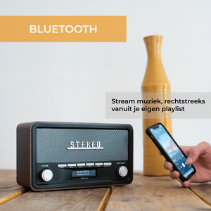 Denver DAB+ radio retro · bluetooth, FM en dimbaar display