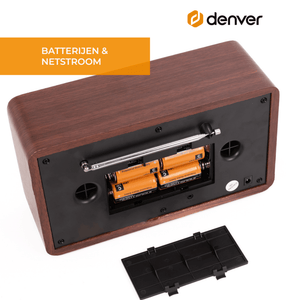 Denver DAB+ radio retro · bluetooth, FM en dimbaar display