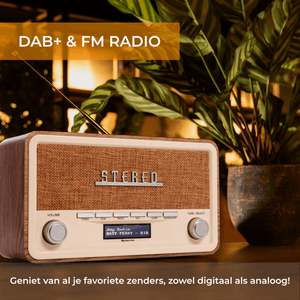 Denver DAB+ radio retro · bluetooth, FM en dimbaar display