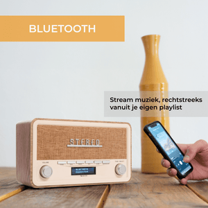 Denver DAB+ radio retro · bluetooth, FM en dimbaar display