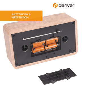 Denver DAB+ radio retro · bluetooth, FM en dimbaar display