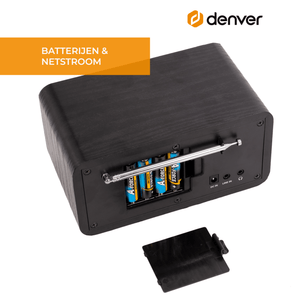 Denver DAB+ radio retro · FM, batterij of netstroom