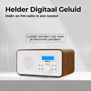 Denver DAB+ radio retro · FM, batterij of netstroom