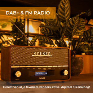 Denver DAB+ radio retro XL · bluetooth, FM en batterij