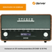 Denver DAB Radio XL - Retro Radio - Bluetooth - DAB+/ FM - Batterijen & Netstroom - DAB36