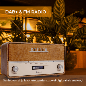 Denver DAB+ radio retro XL · bluetooth, FM en batterij