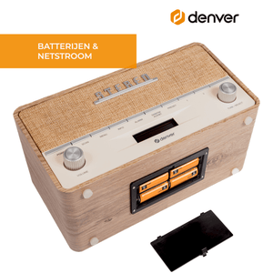 Denver DAB+ radio retro XL · bluetooth, FM en batterij
