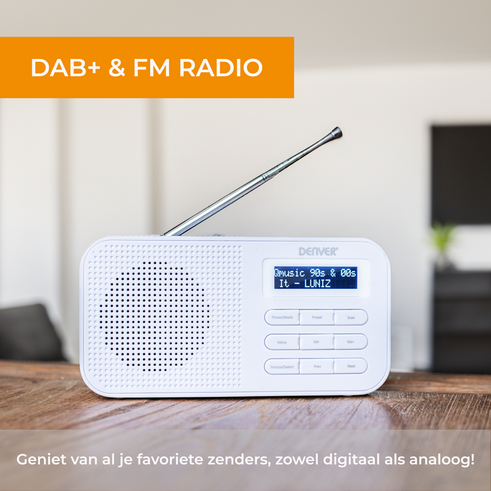 Denver DAB Radio - Noodradio / Noodpakket - Batterijen & Netstroom - Keukenradio - Draagbare Radio - DAB42