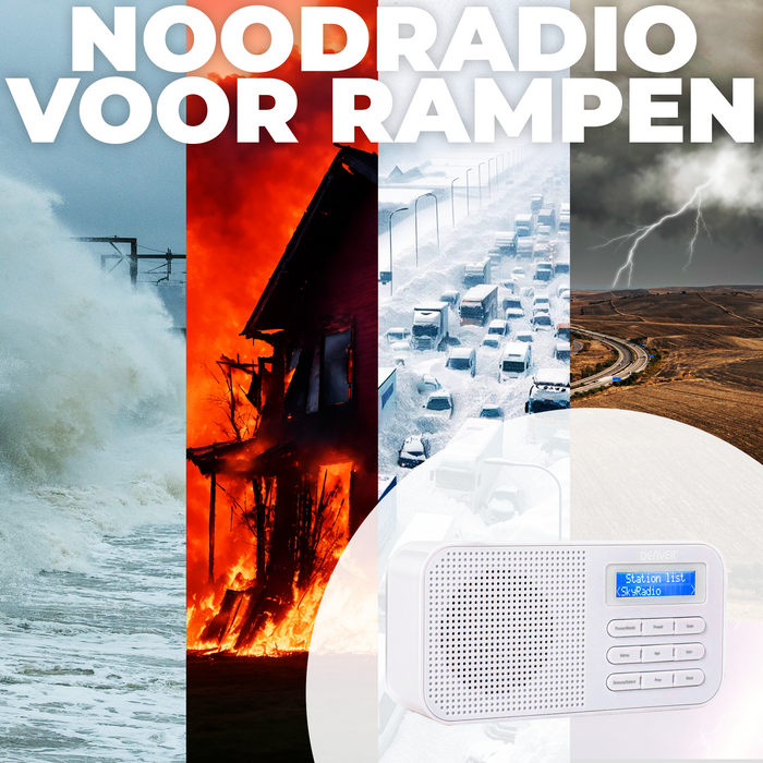 Denver DAB Radio - Noodradio / Noodpakket - Batterijen & Netstroom - Keukenradio - Draagbare Radio - DAB42