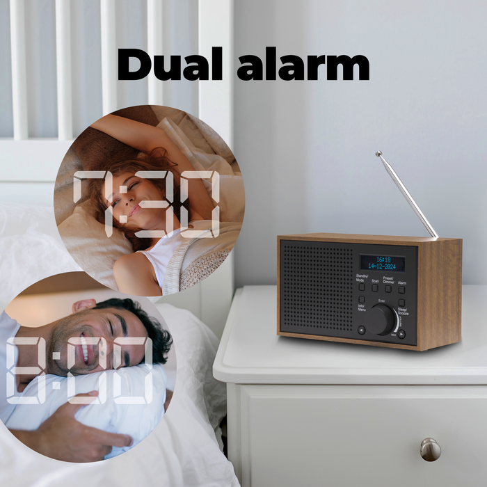 Denver DAB Radio - Noodradio / Noodpakket - Batterijen & Netstroom - Keukenradio - Draagbare Radio - DAB46