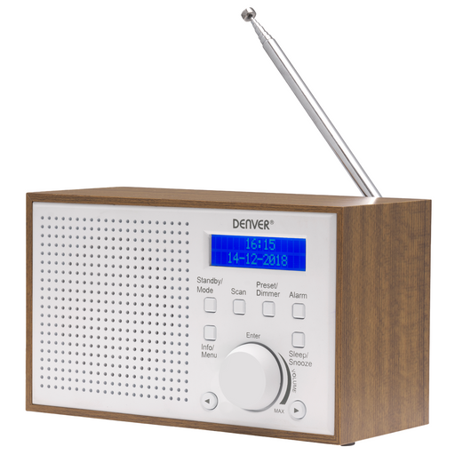 [Wit] - Denver DAB Radio - Noodradio / Noodpakket - Batterijen & Netstroom - Keukenradio - Draagbare Radio - DAB46 - Denvershop