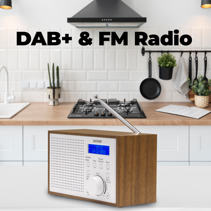 Denver DAB Radio - Noodradio / Noodpakket - Batterijen & Netstroom - Keukenradio - Draagbare Radio - DAB46