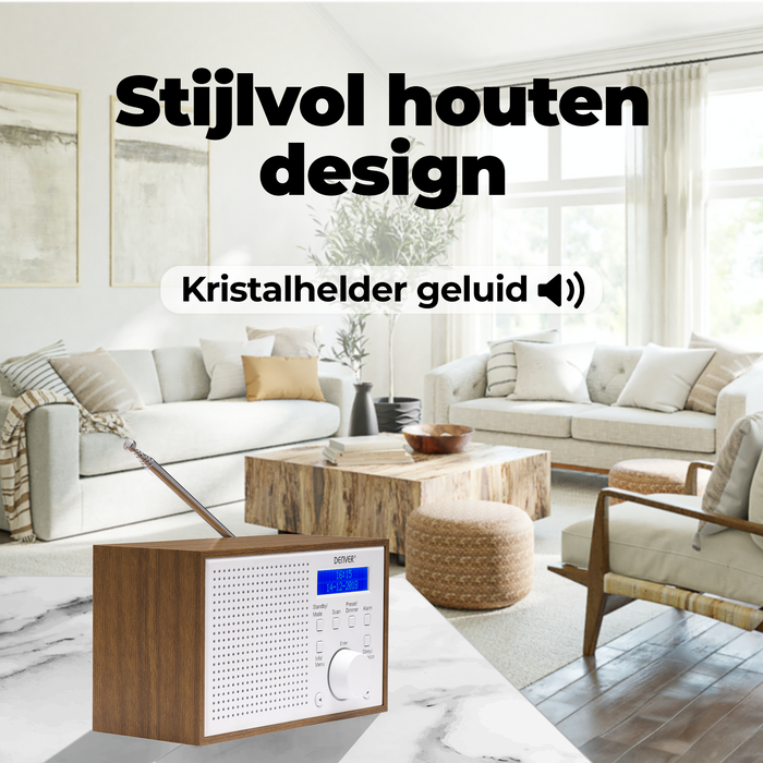 Denver DAB Radio - Noodradio / Noodpakket - Batterijen & Netstroom - Keukenradio - Draagbare Radio - DAB46