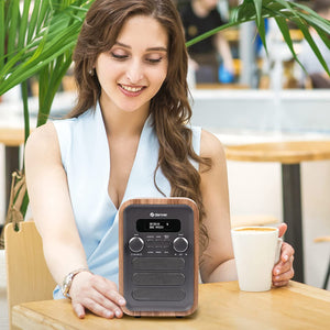 Denver DAB Radio - Retro Radio - Bluetooth - DAB+/ FM Radio - DAB48