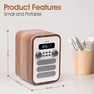 Denver DAB Radio - Retro Radio - Bluetooth - DAB+/ FM Radio - DAB48