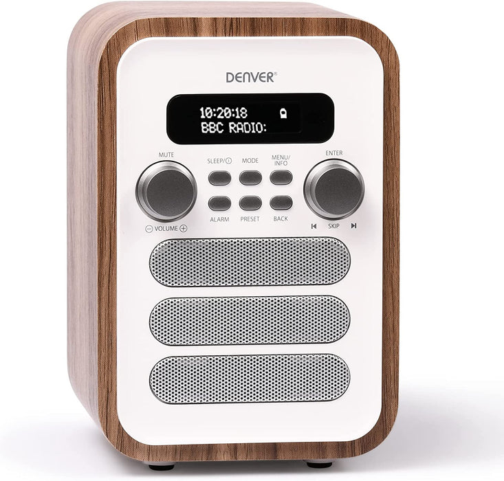 Denver DAB Radio - Retro Radio - Bluetooth - DAB+/ FM Radio - DAB48