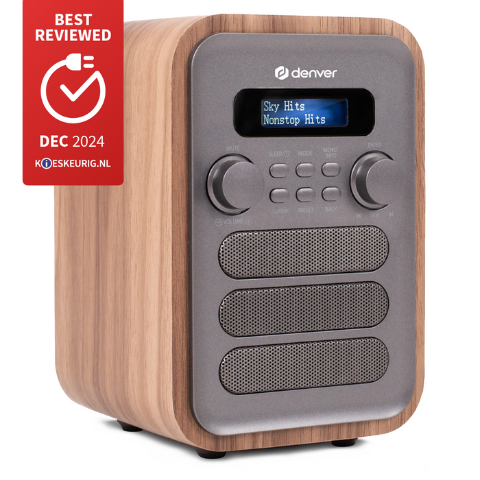 Denver DAB Radio - Retro Radio - Bluetooth - DAB+/ FM Radio - DAB48