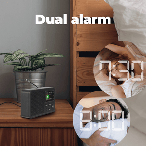 Denver DAB+ wekkerradio · bluetooth, FM en 40 zenders