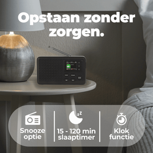 Denver DAB+ wekkerradio · bluetooth, FM en 40 zenders