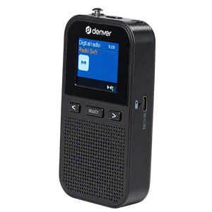 Denver DAB+ radio draagbaar · accu, 60 zenders en reiswekker