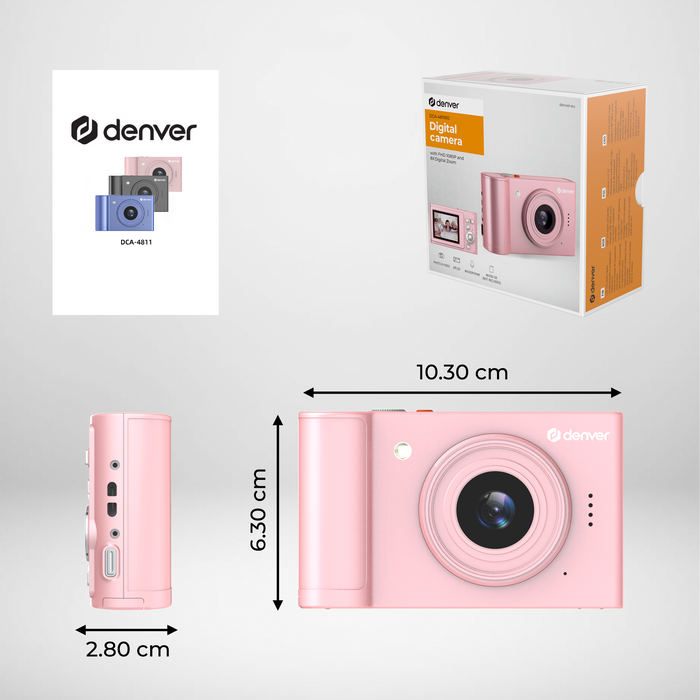 Denver Digitale Camera Full HD - 48MP - Vlog Camera - Foto & Video - Fototoestel - DCA4811