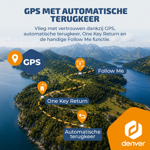 Denver Drone met Camera - Besturing via controller met 4 inch scherm - Live beeld - 3K video & 4K foto - voor Buiten - GPS - 6 assige Gyro Volwassenen en Kinderen - DCG3572
