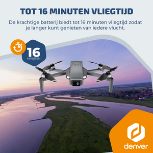 Denver Drone met Camera - Besturing via controller met 4 inch scherm - Live beeld - 3K video & 4K foto - voor Buiten - GPS - 6 assige Gyro Volwassenen en Kinderen - DCG3572