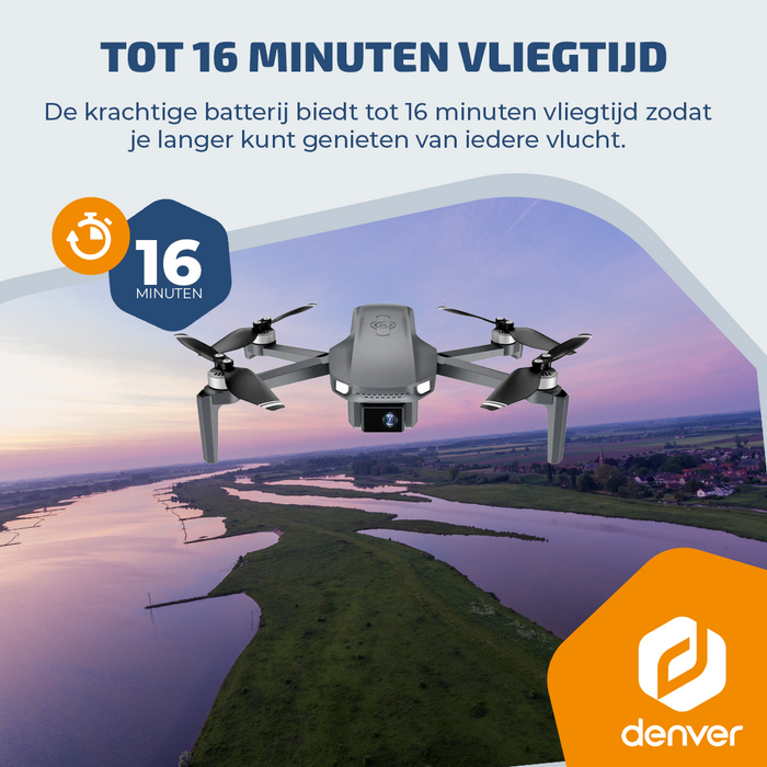 Denver Drone met Camera - Besturing via controller met 4 inch scherm - Live beeld - 3K video & 4K foto - voor Buiten - GPS - 6 assige Gyro Volwassenen en Kinderen - DCG3572