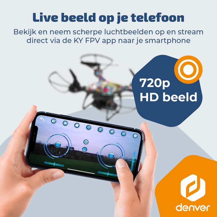 Denver Drone met Camera - Besturing via Controller of App (WiFi) - Live beeld - voor Buiten - Volwassenen en Kinderen - DCW340