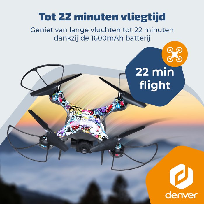Denver Drone met Camera - Besturing via Controller of App (WiFi) - Live beeld - voor Buiten - Volwassenen en Kinderen - DCW340