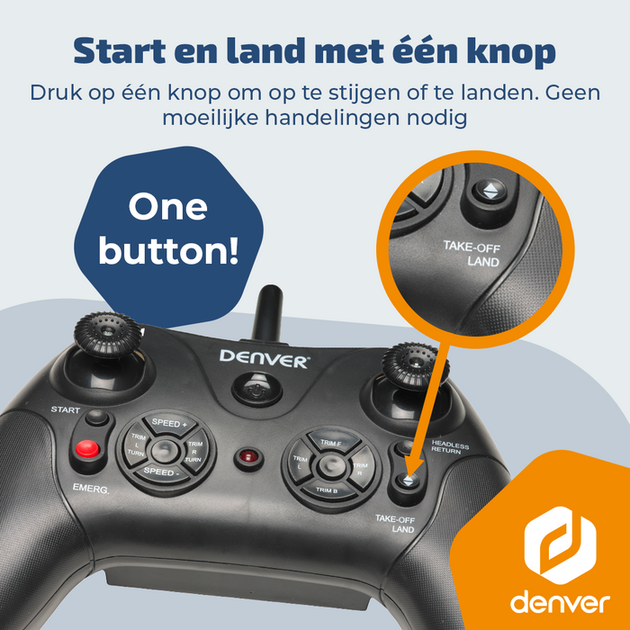 Denver Drone met Camera - Besturing via Controller of App (WiFi) - Live beeld - voor Buiten - Volwassenen en Kinderen - DCW340