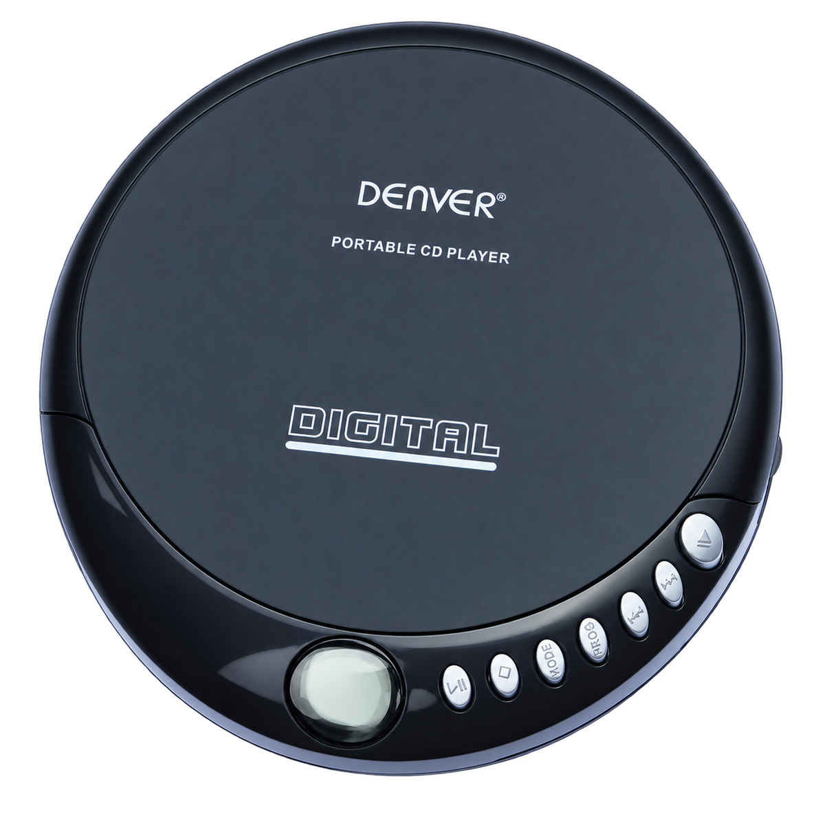 Denver DM24MK2 draagbare cd-speler in zwart, bovenaanzicht