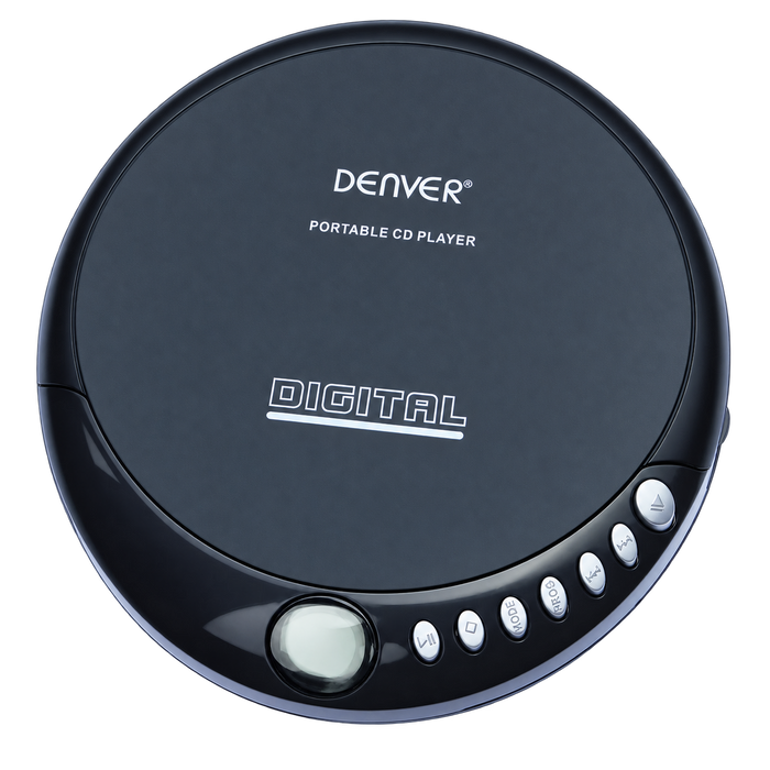 Denver DM24MK2 draagbare cd-speler in zwart, bovenaanzicht