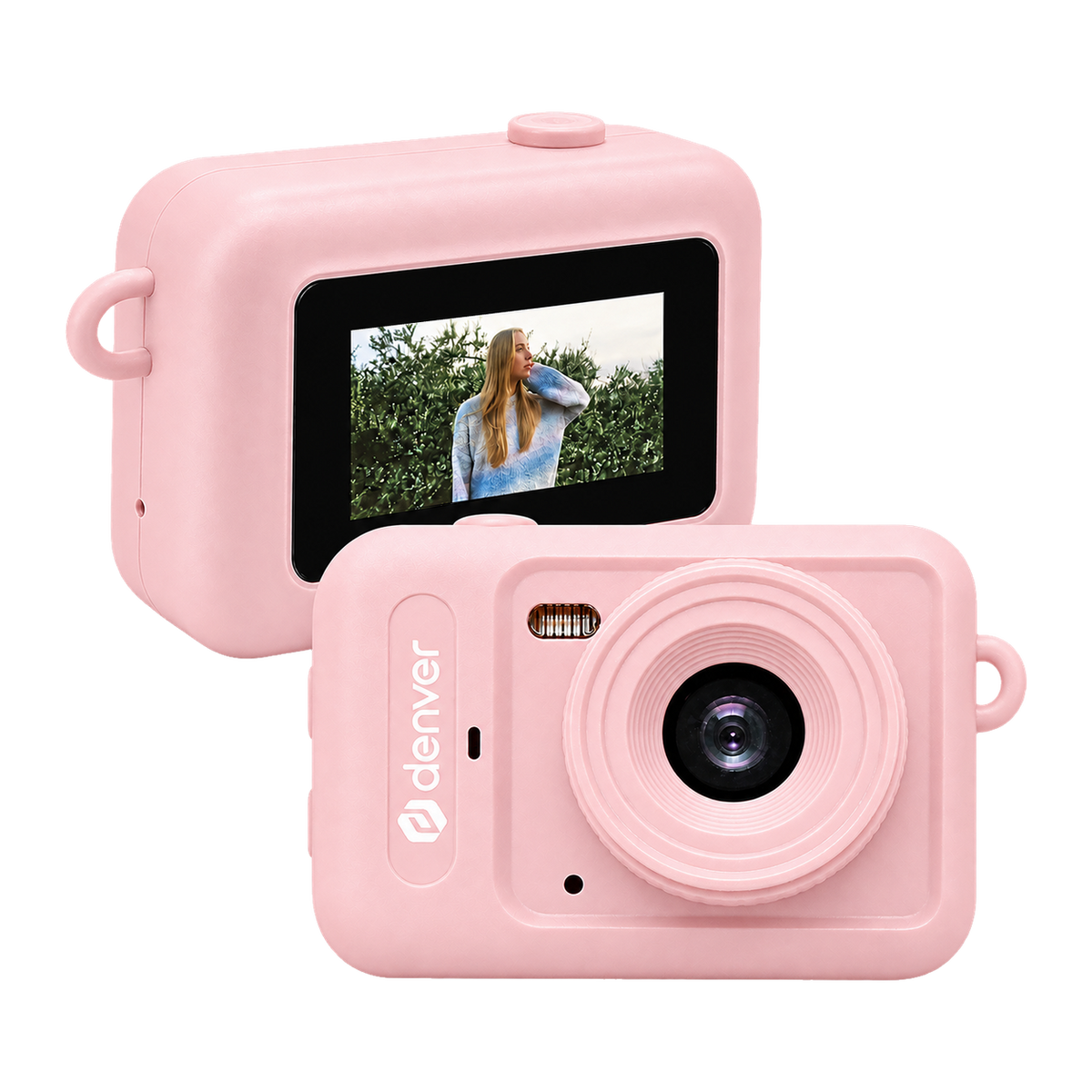 [Roze] Denver DMC1003 mini digitale camera, roze, met scherm aan de achterkant en lens aan de voorkant