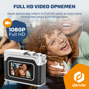 Denver Mini Digitale Camera – FullHD video & Foto 12MP -  0.96" TFT Scherm - Retro Design – Sleutelhanger - Video Camera - DMC1203