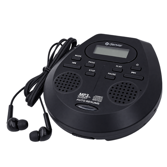 [Zwart] - Denver Discman - Draagbare CD & MP3 speler - Anti shock - Ingebouwde speakers - Inclusief Oordopjes - CD, CD-R, CD-RW, MP3 - DMP395 - Denvershop
