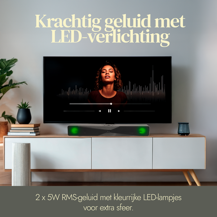 Denver Soundbar met Bluetooth - Telefoonhouder & Ingebouwde Verlichting - DSB1011