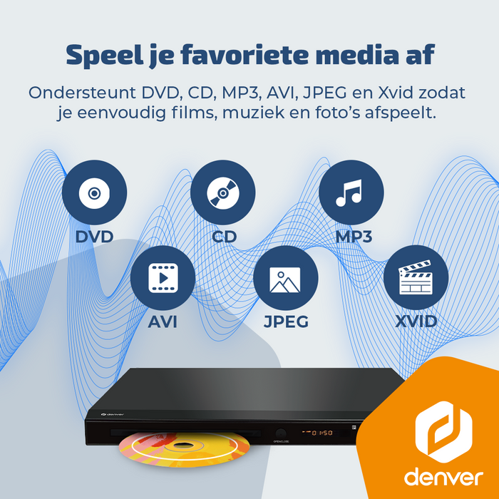 Denver DVD Speler met HDMI - Ondersteund FULL HD - CD Speler - Dolby Digital Decoder - USB / Scart - DVH1245