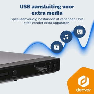 Denver DVD Speler met HDMI - Ondersteund FULL HD - CD Speler - Dolby Digital Decoder - USB / Scart - DVH1245
