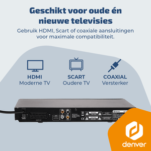Denver DVD Speler met HDMI - Ondersteund FULL HD - CD Speler - Dolby Digital Decoder - USB / Scart - DVH1245