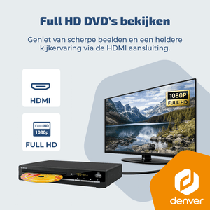Denver DVD Speler met HDMI - Ondersteund Full HD - CD Speler - Dolby Digital Decoder - Coax / Scart / USB - DVH7787