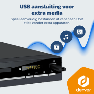 Denver DVD Speler met HDMI - Ondersteund Full HD - CD Speler - Dolby Digital Decoder - Coax / Scart / USB - DVH7787