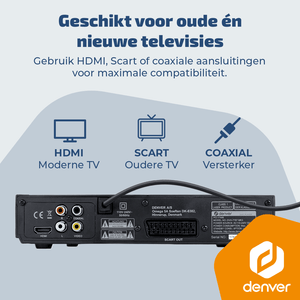 Denver DVD Speler met HDMI - Ondersteund Full HD - CD Speler - Dolby Digital Decoder - Coax / Scart / USB - DVH7787