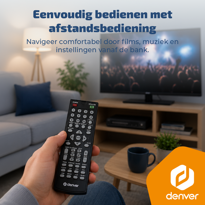 Denver DVD Speler met HDMI - Ondersteund Full HD - CD Speler - Dolby Digital Decoder - Coax / Scart / USB - DVH7787