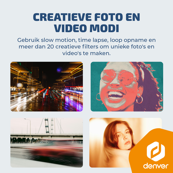 Denver Digitale Camera - Full HD 5K - 75MP - Vlog Camera - Wifi connectie - Foto & Video - Fototoestel - DWC8475B