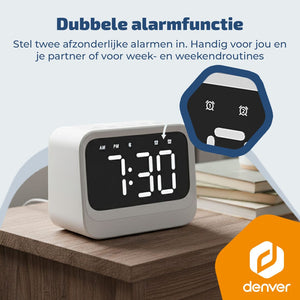 Denver digitale wekker · bluetooth speaker en dubbel alarm